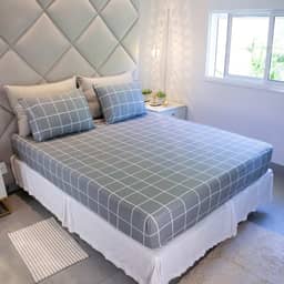 Jogo de Lençol Cama Casal 3 Peças Estampado 100% Algodão com Elástico e Toque Macio Cozzilar (Modelo 11)