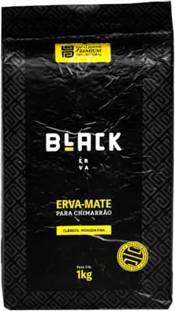 Erva Mate para Chimarrão - Black Erva, Premium, Clássica, Moagem Fina, 1kg