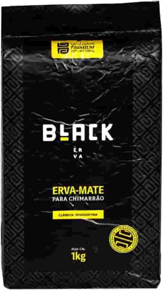 Erva Mate para Chimarrão - Black Erva, Premium, Clássica, Moagem Fina, 1kg
