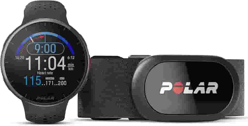 Polar Kit Pacer Pro Preto + Sensor de Frequência Cardíaca H10 Preto - Relógio com GPS, Ultraleve, Botões aderentes, Programas de treino e recuperação, Monitor de FC, Contraste de tela aprimorado