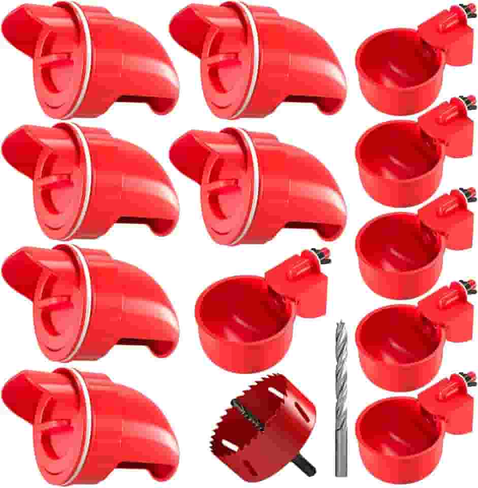 Alimentador de frango sem desperdício alimentador automático de aves DIY Conjunto de alimentadores e bebedouro de galinha 6 portas de alimentador de frango com 6 xícaras de água de frango Kit de alimentador automático de frango