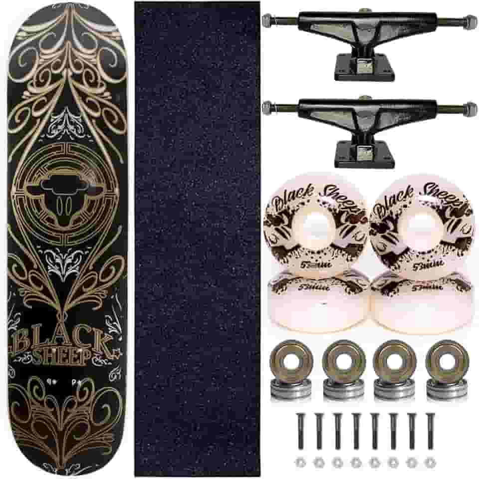 Skate Completo Marfim Black Sheep para Street e Pistas Tribal