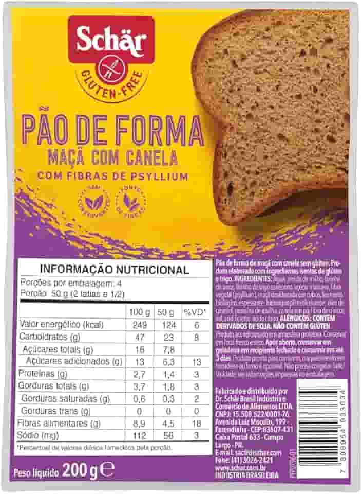 PÃO DE FORMA MAÇA COM CANELA 200G