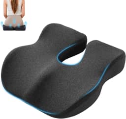 Almofada Coccix, Almofada Ortopedica,Almofada de Assento de Espuma de Memória,Reduz a Pressão Nos Quadris, No Cóccix e Nas Costas,42,5x43,5x10cm,Anti-Ronco