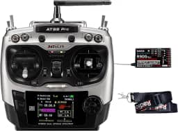 Radiolink AT9S Pro 10/12 canais 2,4 GHz RC rádio transmissor e receptor R9DS controle remoto de longo alcance para FPV Racing Drone/Quad/Avião e mais (modo 2 mão esquerda)