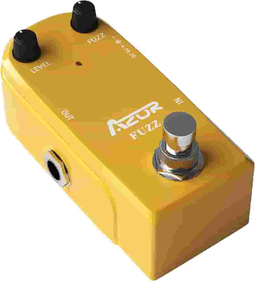 AZOR Pedal de guitarra vintage Fuzz True Bypass Mini Pedal de efeito para guitarra elétrica clássico analógico Fuzz Tone compacto e durável design palco e uso em estúdio