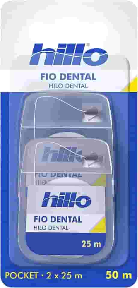 Hillo Fio Dental de Bolso, 2 Unidades de 25 Metros, Portátil e Prático para o Dia a Dia