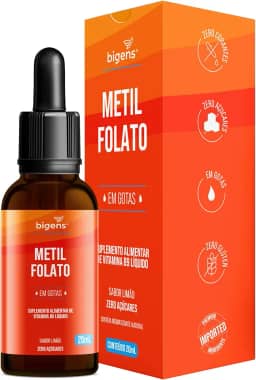 Metilfolato vegan vitamin gotas liquido, Ácido Fólico Ativo, sabor limão, 20 ML, Biogens (Unidade)
