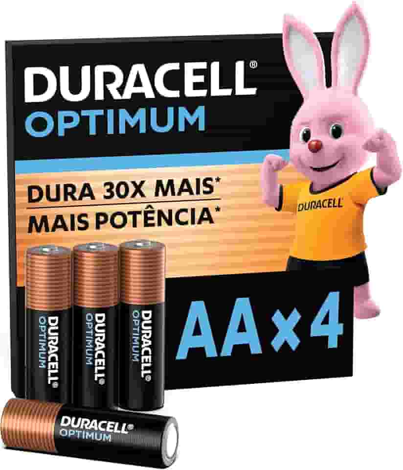 Duracell Pilha Optimum AA Pequena Com 4 Unidades