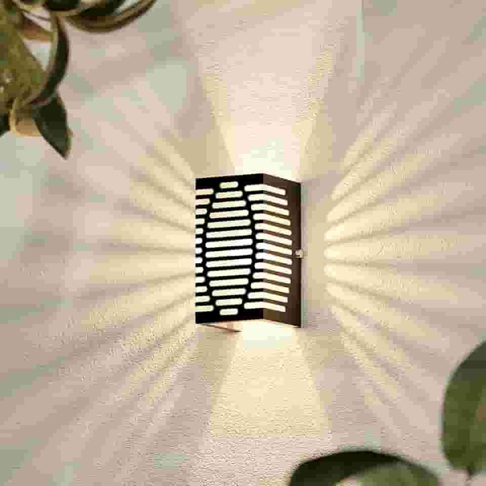 Arandela Externa Luminária de Parede Muro +Led MF180 (Preto (Branco Quente))