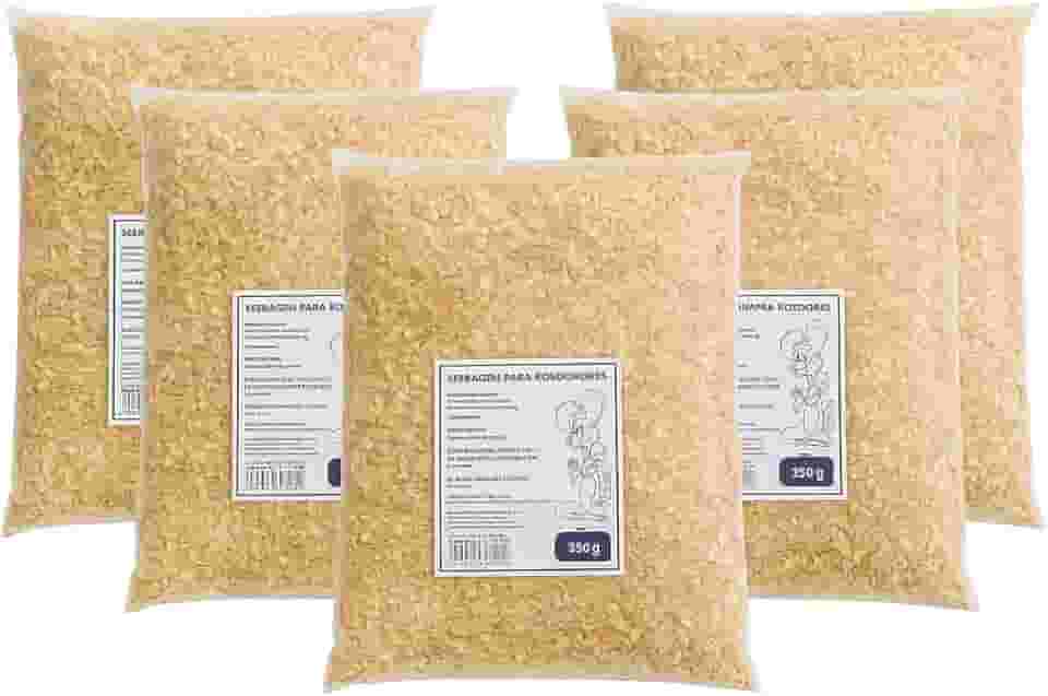 KIT 5 Serragem para Roedores, 350g, Substrato Natural para Coelhos, Porquinhos-da-Índia, Hamsters e Ratos, Controle de Odores, Mantém Pelagem Seca