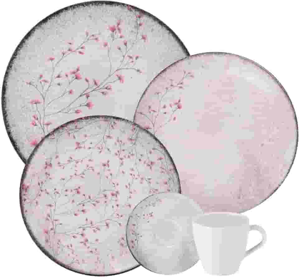 Aparelho de Jantar Tramontina Floralis em Porcelana Decorada 20 Peças