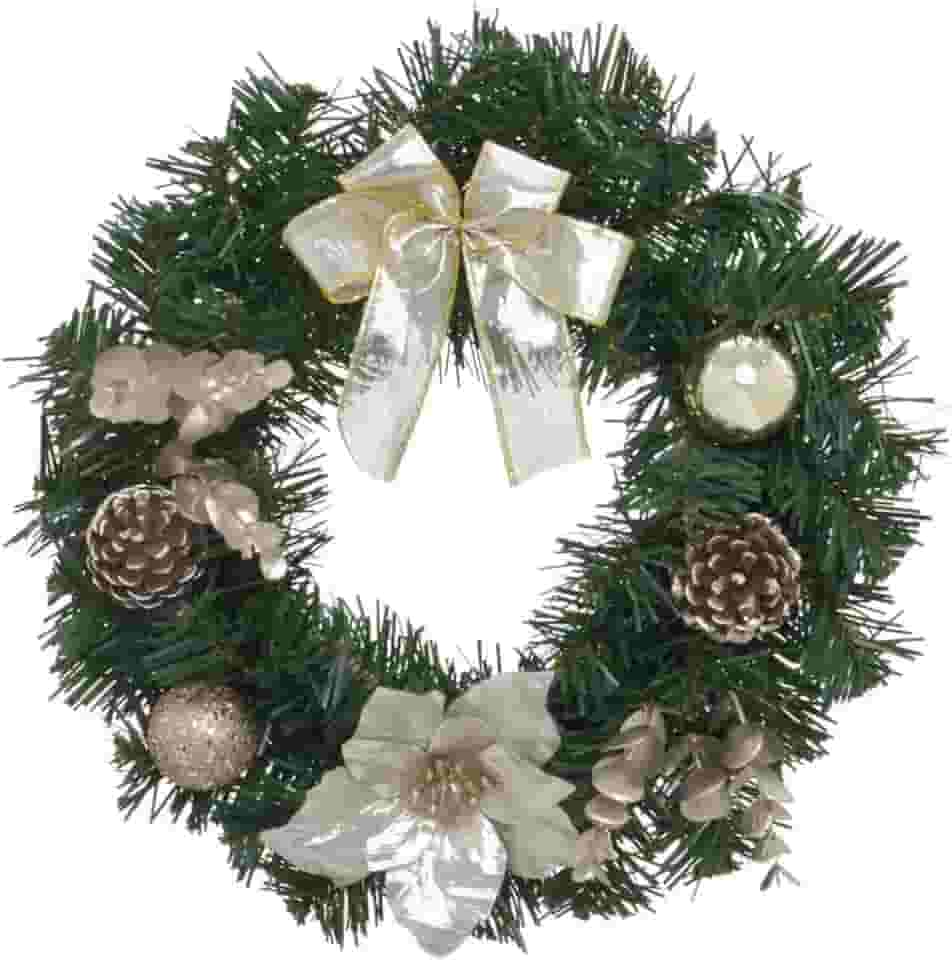 Guirlanda de Natal 30cm Enfeite Natalino Porta Luxo Decoracao Premium (Champagne)