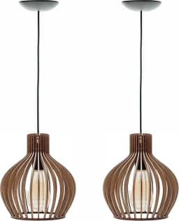 Kit 2 Pendentes Lustre Luminária de Teto Rússia P (19x22cm)