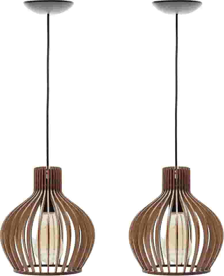 Kit 2 Pendentes Lustre Luminária de Teto Rússia P (19x22cm)