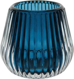 CASTIÇAL PORTA VELA DECORATIVO HOME&CO VIDRO 6x7x7cm AZUL