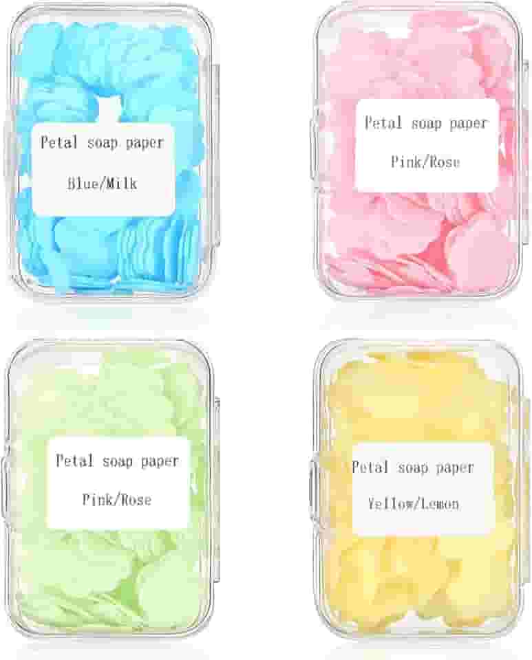 ValueBargain Folhas de sabão portáteis 400 folhas – Lavagem à mão perfumada compostável para viagens ao ar livre/acampamento/caminhadas, mini sabonete solúvel descartável (mistos aromas, pacote de