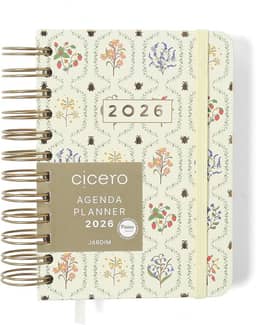 AGENDA PLANNER WIRE-O 2026 JARDIM DIARIA 11,5X16 OFF WHITE