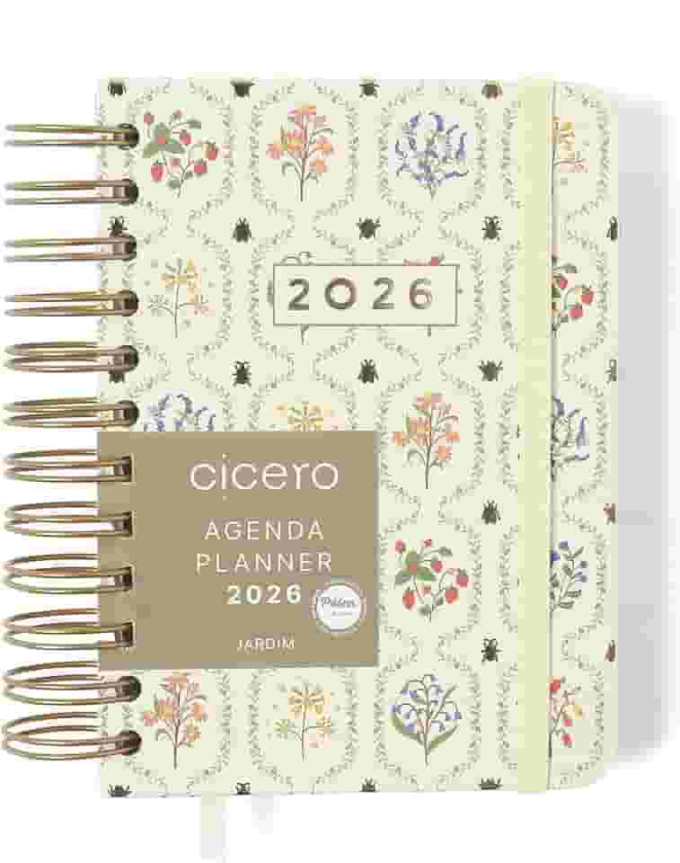 AGENDA PLANNER WIRE-O 2026 JARDIM DIARIA 11,5X16 OFF WHITE