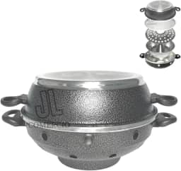 Churrasqueira Multiuso Vigorosa Para Fogão 4 Em 1 N30 Bolo Pão Pizza Grelhados Churrasco Tacho (Preta)