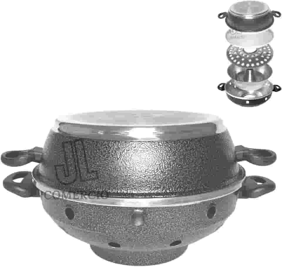 Churrasqueira Multiuso Vigorosa Para Fogão 4 Em 1 N30 Bolo Pão Pizza Grelhados Churrasco Tacho (Preta)