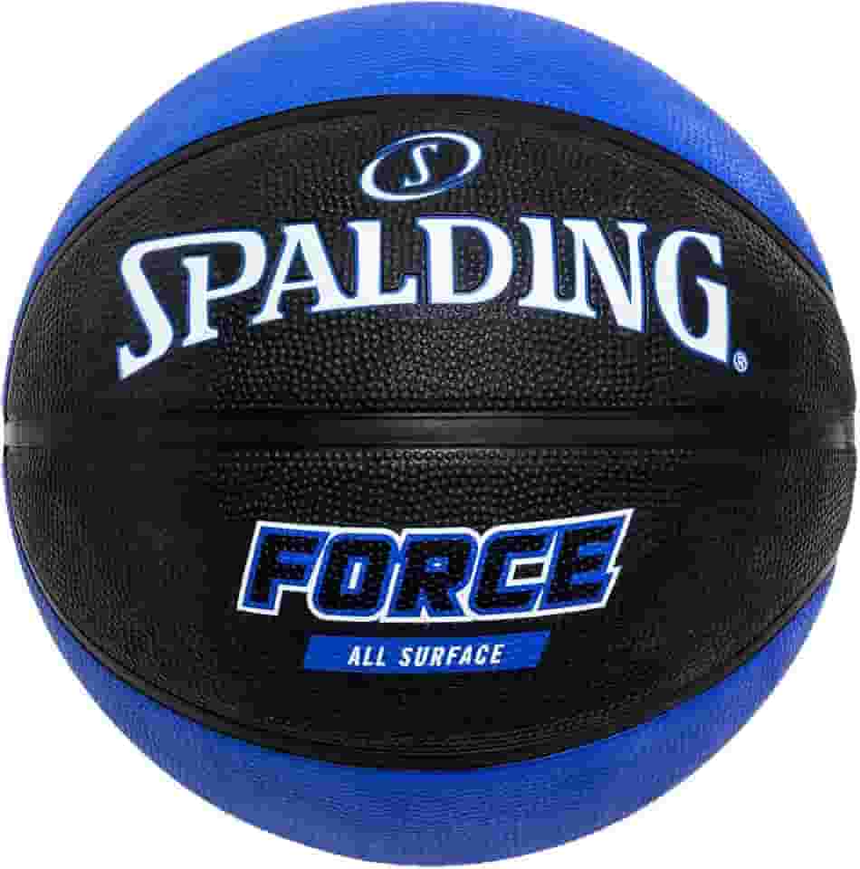 Bola de Basquete Spalding Force, Preto e Azul, Tam. 7