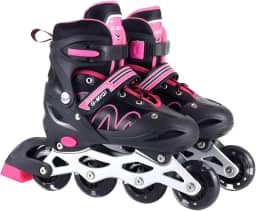 Patins Roller Inline 4 Rodas Skates Ajustavél com Rodas Iluminadas Jovens e Adultos, Para iniciantes, Adequado para uso Interno e Externo