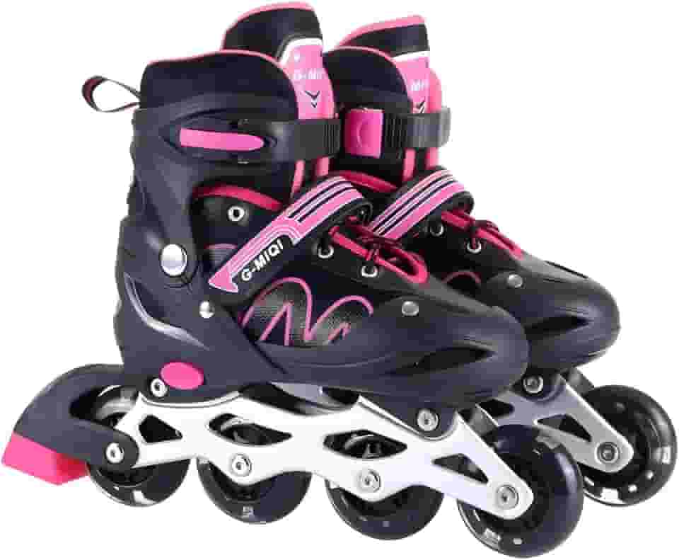 Patins Roller Inline 4 Rodas Skates Ajustavél com Rodas Iluminadas Jovens e Adultos, Para iniciantes, Adequado para uso Interno e Externo