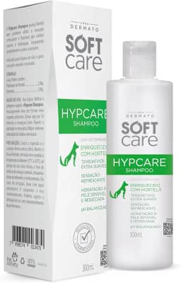 Hypcare Shampoo 300mL - Soft Care Linha Dermato By Pet Society - Para limpeza suave e hidratação ajudando a acalmar a pele reativa ou com coceira - Higiene da pele sensível ou sensibilizada, seca e extremamente ressecada de cães e gatos