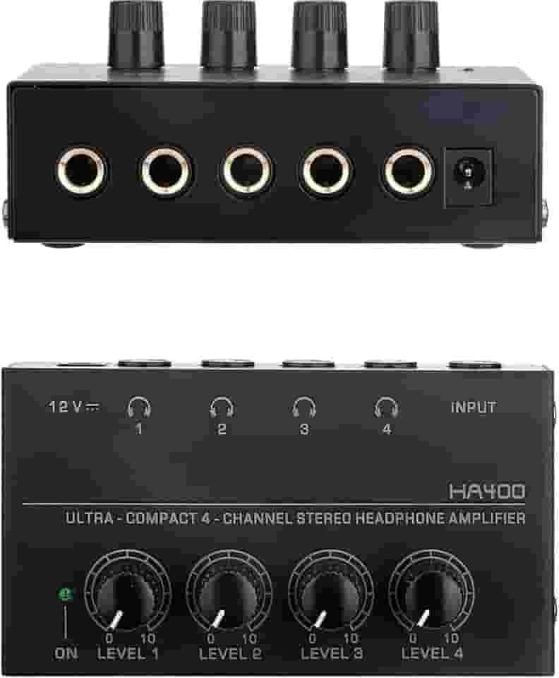 Amplificador de Fones Portátil 4 Canais, Pré-Amplificador para Headphone Compatível com e PC Gamer - Som Surround, Design Compacto e Alto Desempenho para Jogos e Música