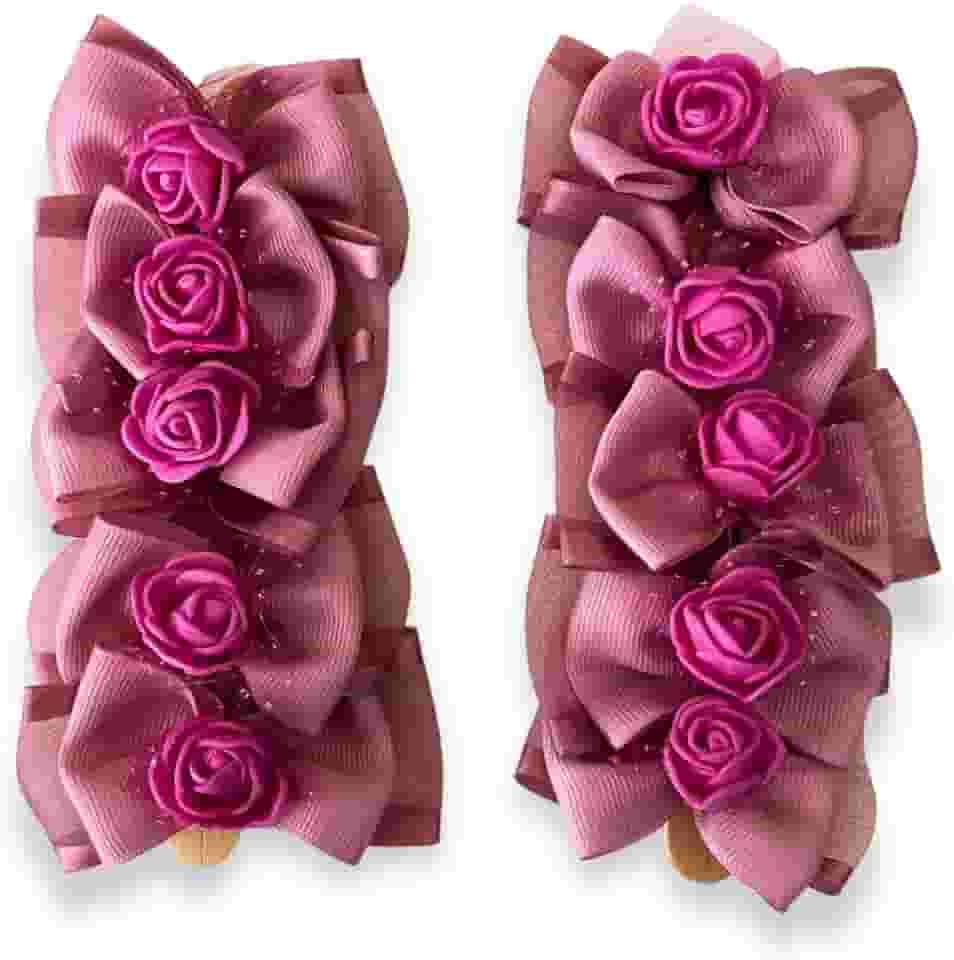 Laço Pet Luxo Pink Flowers (Rosa) – Pacote com 10 Unidades