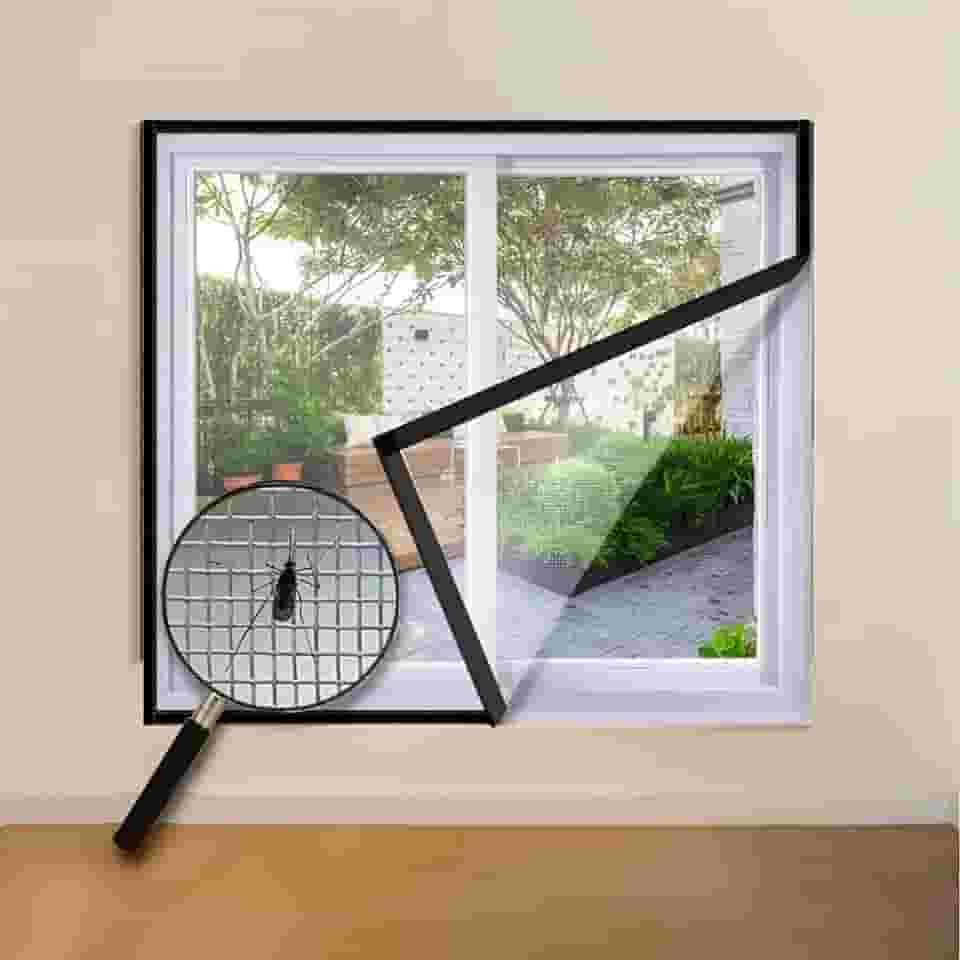 Tela Mosquiteira em Fibra de Vidro com Fecho de Contato Para Janelas e Portas (100cm x 100cm)