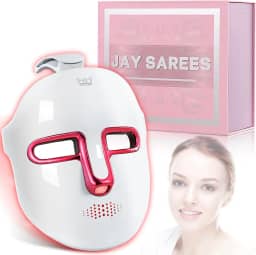 JAY SAREES Red-Light-Therapy-for-Face, 7-1 Colors Led Face Mask Light Therapy, Facial Skin Care Mask (White)