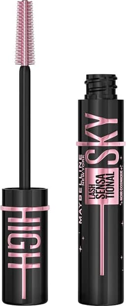 Maybelline NY Lash Sensational Sky High Cosmic Black, Máscara de Cílios Lavável com Extrato de Bambu e Escova Flexível para Alongamento Sem Limites, Pigmento Preto Intenso, Edição Especial, 7,2ml