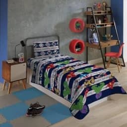 Lepper, Edredom Avengers Solteiro Infantil Dupla Face Microfibra Lepper