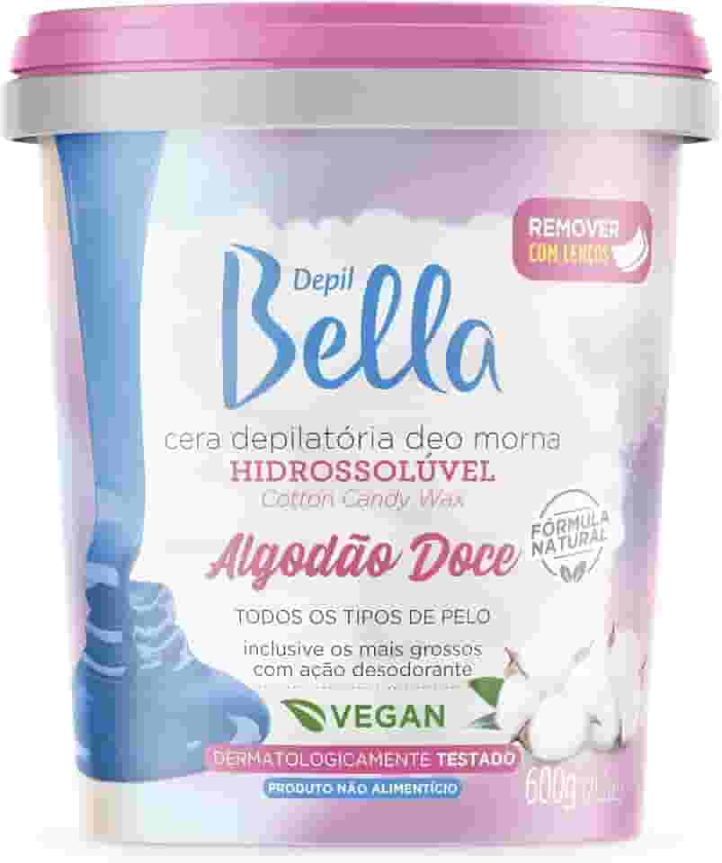 Depil Bella - Cera Morna Depilatória Hidrossolúvel Deo Algodão Doce 600g