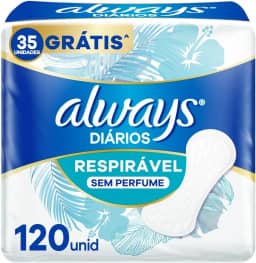 Always Respirável Sem Perfume Protetor Diário 120 Unidades
