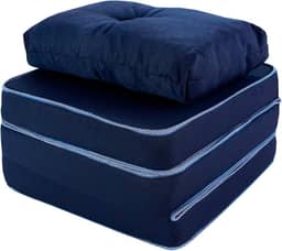 Puff Colchonete Dobrável/Sofa 3 em 1 Espuma D33 + Travesseiro Solteiro BF Colchões