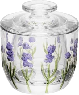 LYOR - Manteigueira Francesa Lavanda Hand Painting 9,40cm 9,8cm Cristal