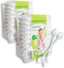 Hastes Flexíveis Cotonete Bebe Bastonetes Bellacotton Caixa C/ 100unidades (2 pacote c/ 50uni)