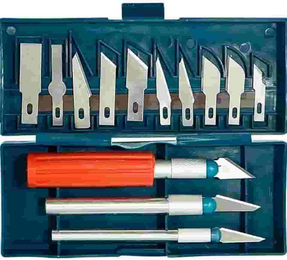 Kit Estilete de Precisão Jogo com 16 Peças com Estojo Artesanato Costura Arte