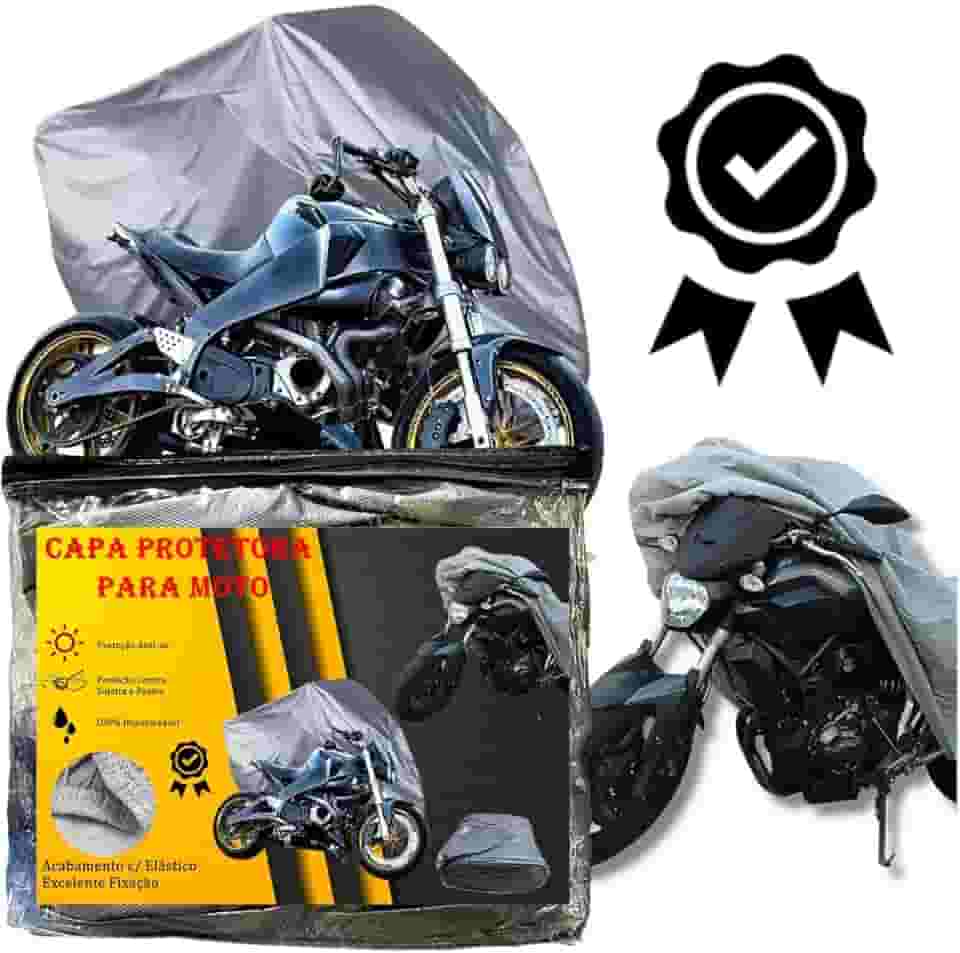 Capa Para Cobrir Moto Protetora Forrada 100% Impermeável Anti-uv Não Risca Texturizada (BIZ 125 CC)