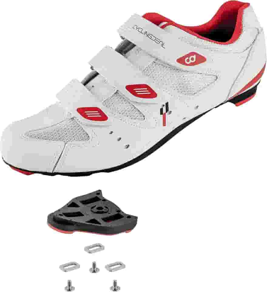 Sapatos de ciclismo masculinos universais com suporte de chuteira de bicicleta com visual flutuante de 9 graus compatíveis com ARC Delta compatíveis com pedais de bicicletas internas Peloton