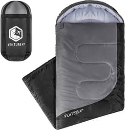 VENTURE 4TH Saco de dormir para mochila – 2GG, tamanhos duplo e único – Sacos de dormir leves para climas quentes e frios para adultos, crianças e casais – Ideal para caminhadas, acampamento e