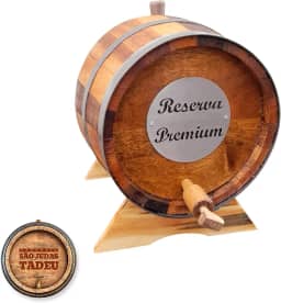 Barril Tonel Corote Carvalho Nacional 5 litros Cachaça Pinga Whisky Vinho Gim Scotch RESERVA PREMIUM