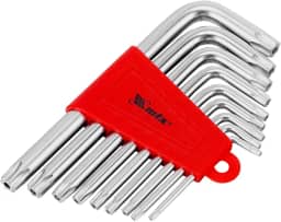 MTX Jogo de Chaves Hexagonais Torx Curtas com Acabamento Acetinado, Kit de Chaves Torx Resistentes