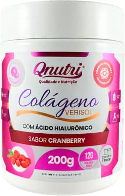 Colágeno Verisol Pó 200g Ácido Hialurônico Sabor Cranberry Suplemento Qnutri