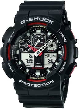 Relogio Masculino Casio G-shock Anadigi Ga-100-1a4dr - Preto/vermelho