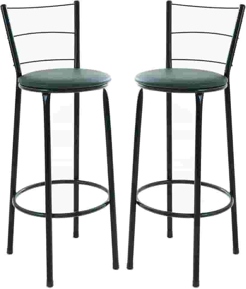 Kit 2 Banquetas Altas 3 Arames, 70 cm, para Cozinha e Balcão, Acabamento Preto, Assento em Junco (PRETO)