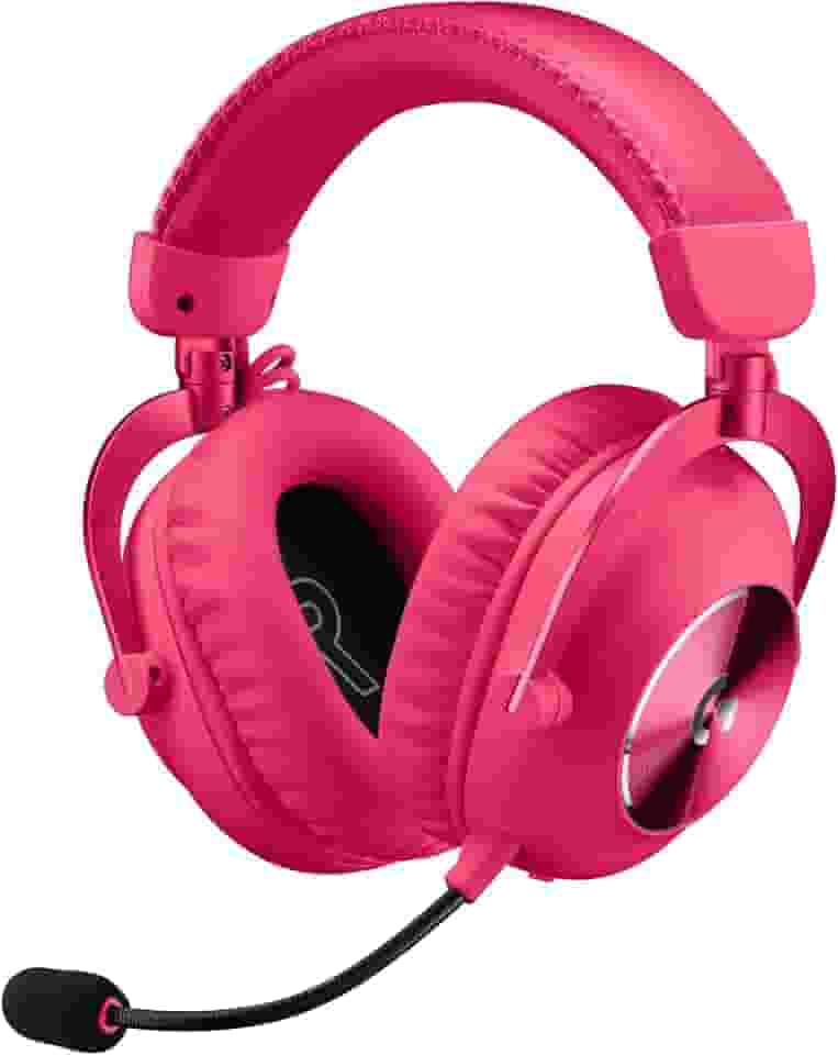 Headset Gamer Sem Fio Logitech G PRO X 2 LIGHTSPEED Com Microfone Removível, Drivers de Grafeno 50mm, Conexão Bluetooth, USB e 3,5 mm, Compatível com PC, PS5, PS4, Switch - Rosa Magenta